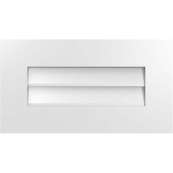 Ekena Millwork 22 in. x 12 in. Rectangular White PVC Paintable Gable Louver Vent Non-Functional