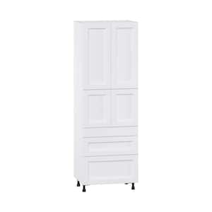 Mancos Bright White Shaker Assembled Pantry Kitchen Cabinet with 5-Drawers (30 in. W x 89.5 in. H x 24 in. D)