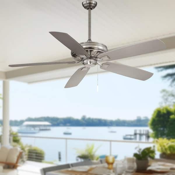 Sunseeker 60 in. Indoor/Outdoor Brushed Nickel Wet Ceiling Fan