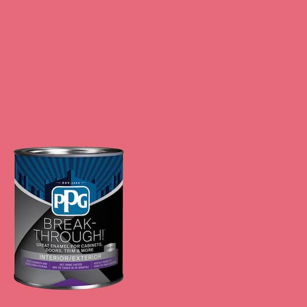 Break-Through! 1 qt. PPG1185-5 Bleeding Heart Semi-Gloss Door, Trim & Cabinet Paint