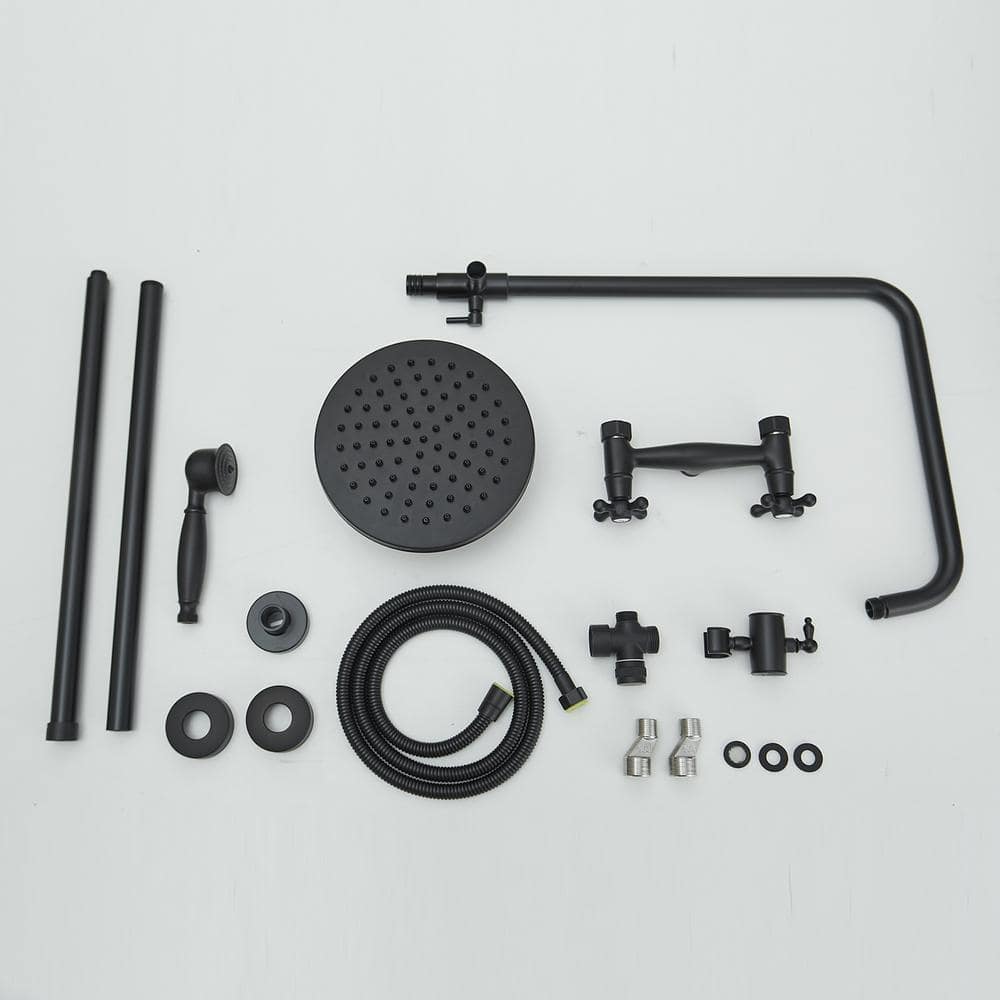 Matte Black Adjustable Rain Shower System with Handheld