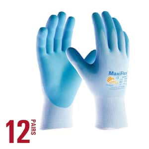 MaxiFlex Active Women's Medium Blue Lightweight Nitrile Coated Nylon Multi-Purpose Glove with MicroFoam Grip (12-Pack)