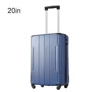 21.5 in. Blue ABS Hardside Luggage Spinner 20 in. Suitcase with 3-Digit TSA Lock, Telescoping Handle, Wrapped Corner