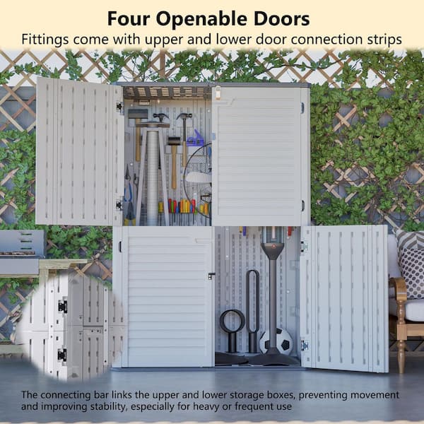 Vertical 52.36 W x 29.7 D x 74.25 in. H Resin Outdoor Storage