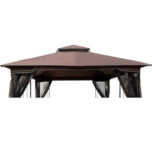 Double Roof Gazebo Replacement Canopy Top Suitable for 10 ft. X 10 ft. Patio(Frame Not Included)