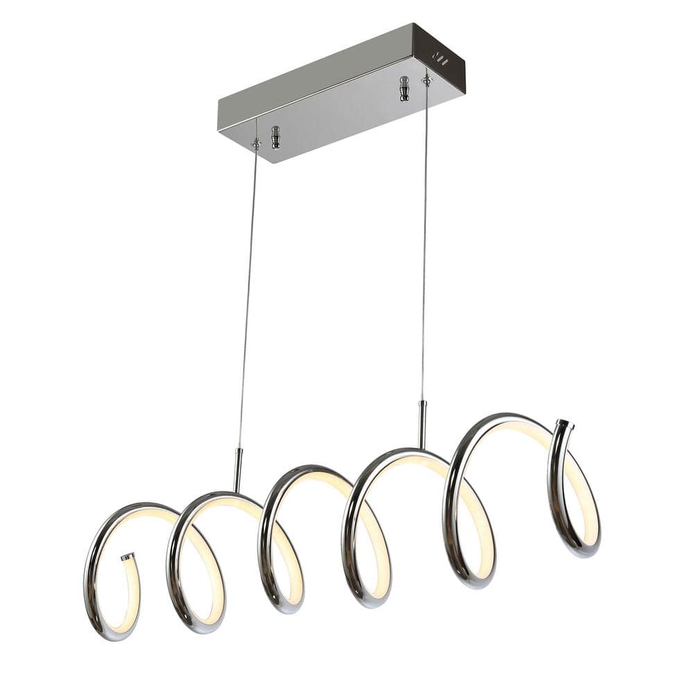 Ali 31" Chrome LED Linear Pendant Light
