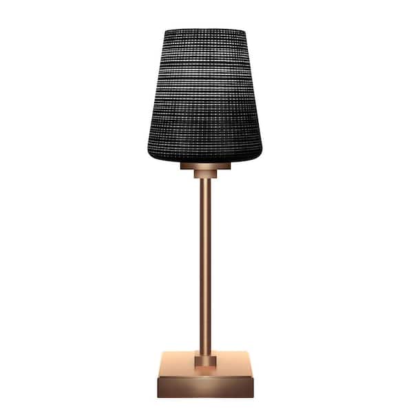 Unbranded Quincy 18 in. New Age Brass Accent Lamp with Glass Shade