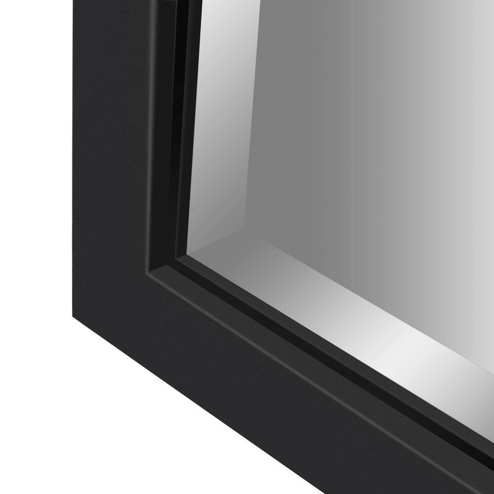 Black Metal Framed Rectangular Vanity Mirror, 24" x 30"