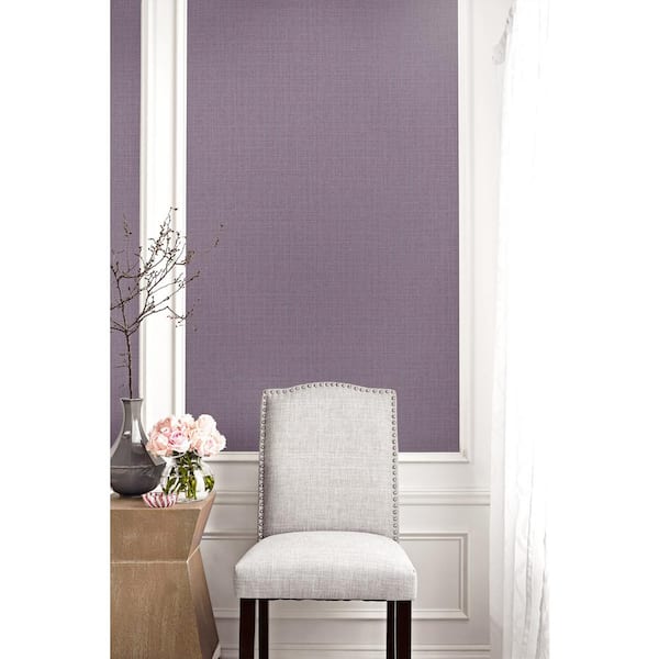 Woven Raffia Moonlight Plum Vinyl Strippable Roll (Covers 60.75 sq. ft.)