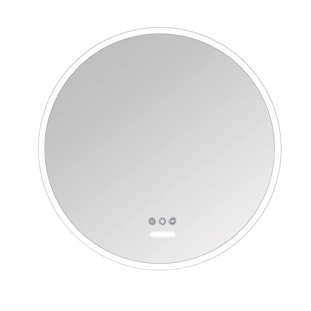 26 in. W x 26 in. H Round Glass Frameless Dimmable Wall Bathroom Vanity Mir