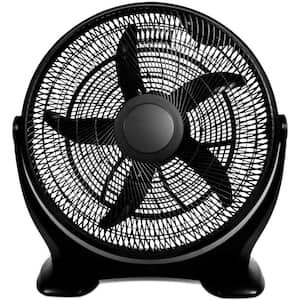 18 in. 3-Speed Plastic Floor Fans Oscillating Quiet for Home Commercial, Residential, and Greenhouse Use-Black