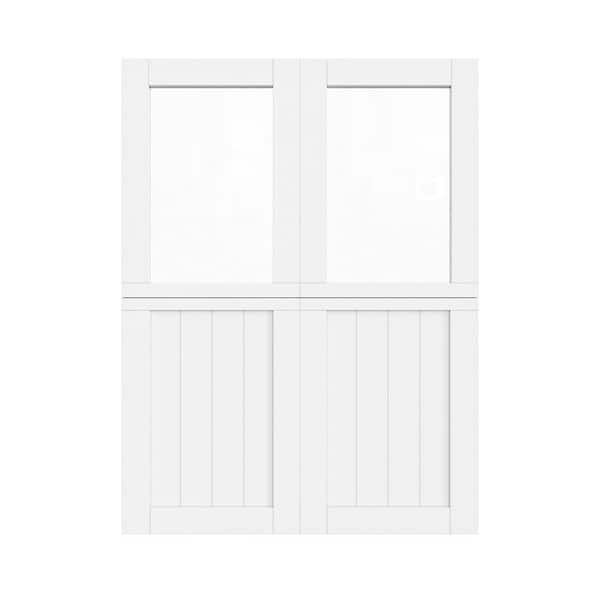Steves & Sons 36 in. x 80 in. 3-Panel Equal Shaker White Primed