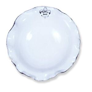 Fleur De Lis 10 Oz 4-piece White Ceramic Soup Bowl Set