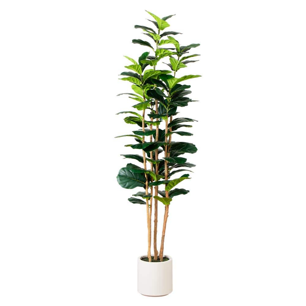 7 ft. Artificial Fiddle Leaf Tree in Decorative White Planter price history on PriceWatchPro