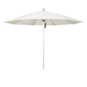11 ft. Silver Aluminum Commercial Market Patio Umbrella with Fiberglass Ribs and Pulley Lift in Canvas Pacifica