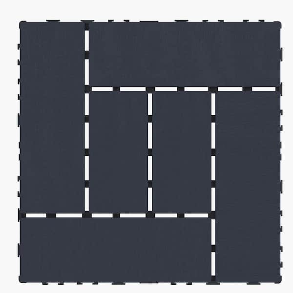 Tidoin Outdoor 1 ft. x 1 ft. Composite Deck Tile in Gray (44 Per Box)