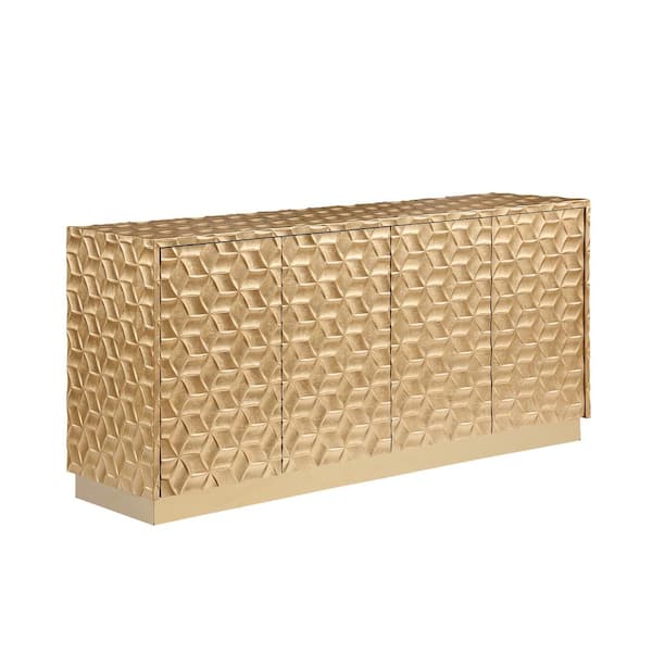 Best Master Furniture Genova Metallic Gold Wood 65 in. W Sideboard