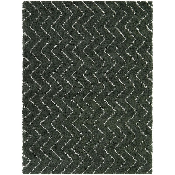 Unbranded Karr Green 5 ft. 3 in. x 7 ft. Chevron Area Rug