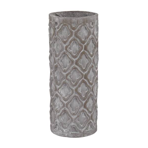 Titan Lighting 20 in. Organic Pattern Earthenware Decorative Vase in Antique Gray