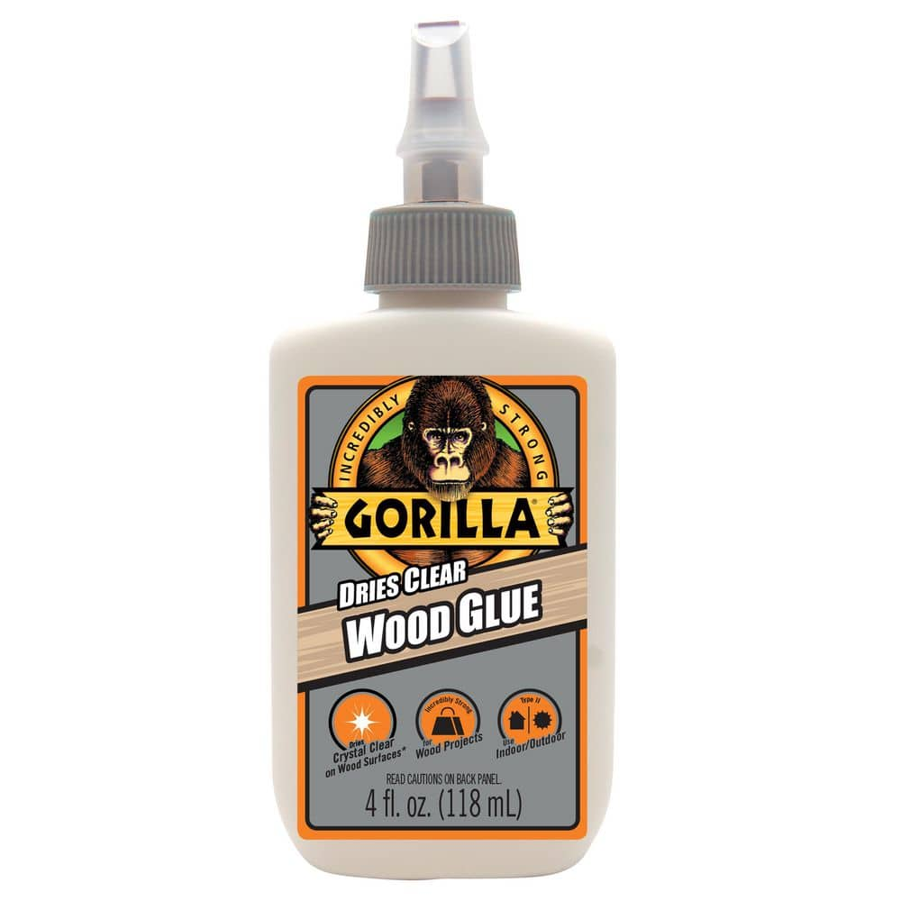 Gorilla 4 Oz Dries Clear Wood Glue 109788 The Home Depot   Gorilla Wood Adhesive 109788 64 1000 