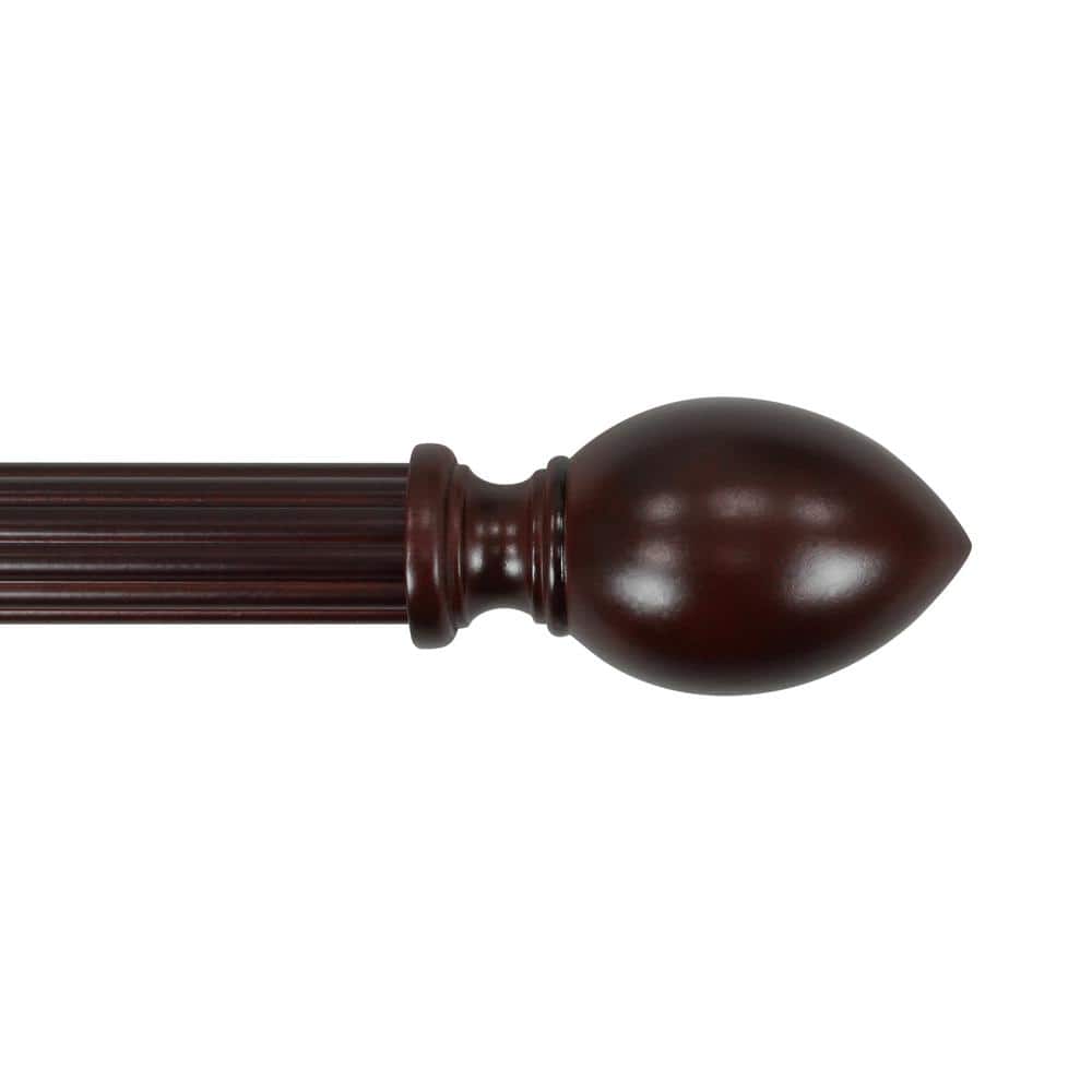 Lumi Antique Mahogany Wood Egg Curtain Rod Finials (2-Pack)