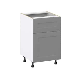 Bristol 21 in. W x 24 in. D x 34.5 in. H Painted Slate Gray Shaker Assembled Base Kitchen Cabinet with 10 in. Drawer