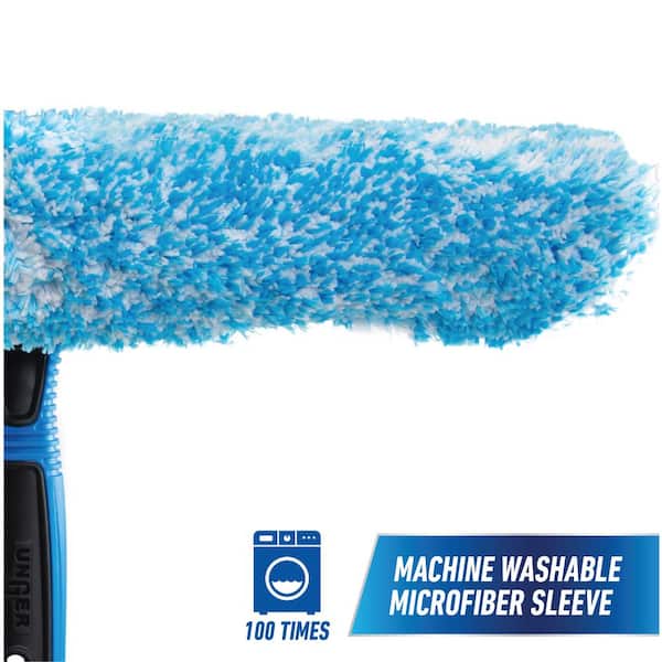 Unger 14 in. Microfiber Window Squeegee and Scrubber with 5 ft. Telescoping  Pole 975600 - The Home Depot