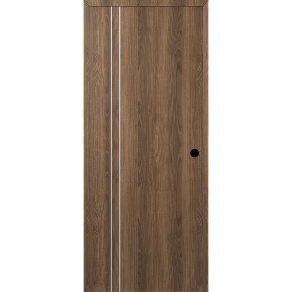 Belldinni Optima 2V DIY-Friendly 32 in. x 96 in. Left-Hand Solid Core Pecan Nu2od Composite Single Prehung Interior Door