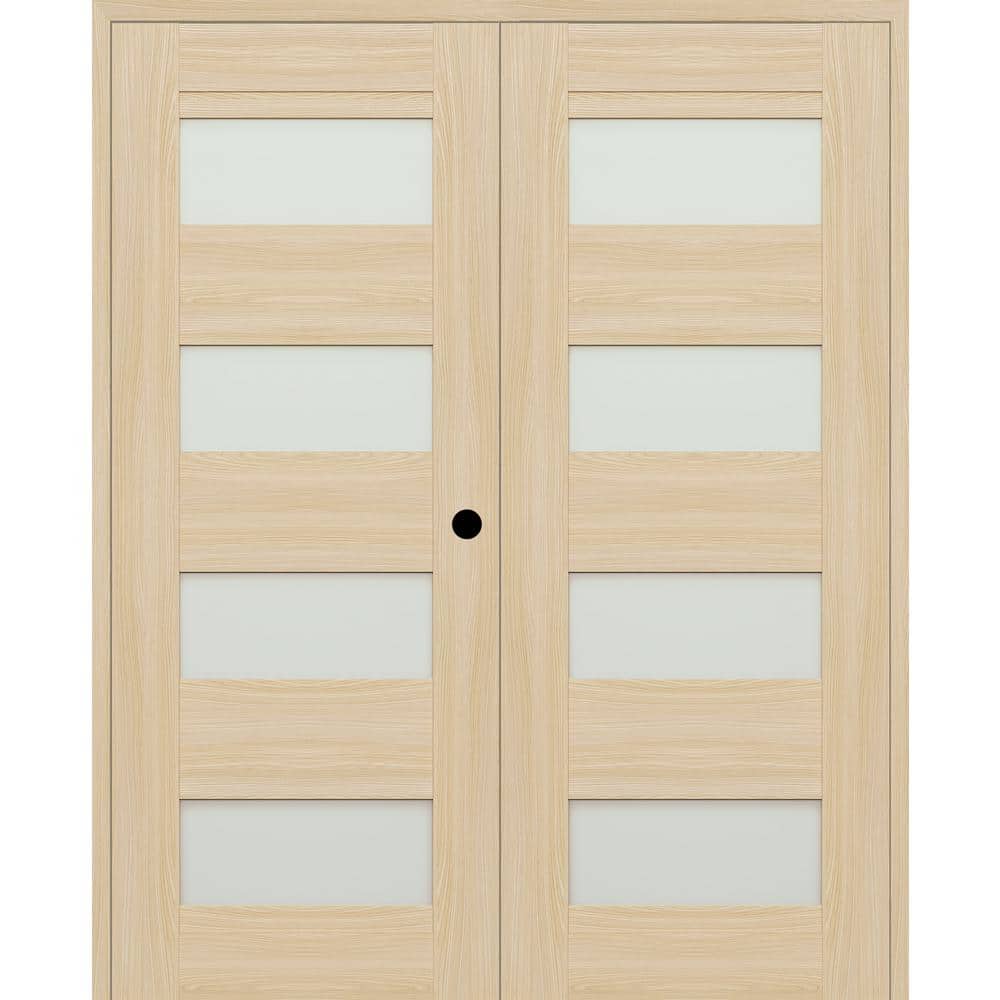 Vona 07-08 48 in. x 80 in. Left Active 4-Lite Frosted Glass Loire Ash Wood Composite Double Prehung Interior Door price history on PriceWatchPro