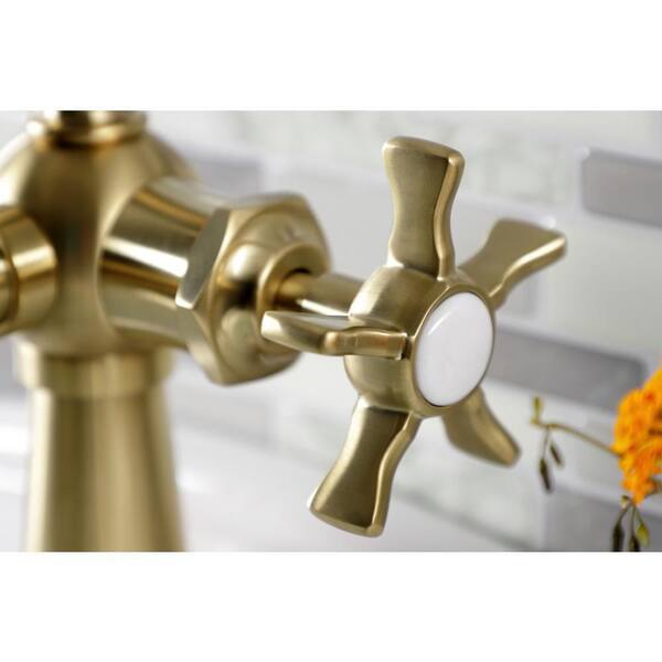 Hamilton 2-Handle 8 in. Widespread Bathroom Faucets with Brass Pop-Up in  Antique Brass