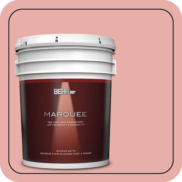 BEHR MARQUEE 5 gal. #160C-3 Rose Silk Matte Interior Paint & Primer