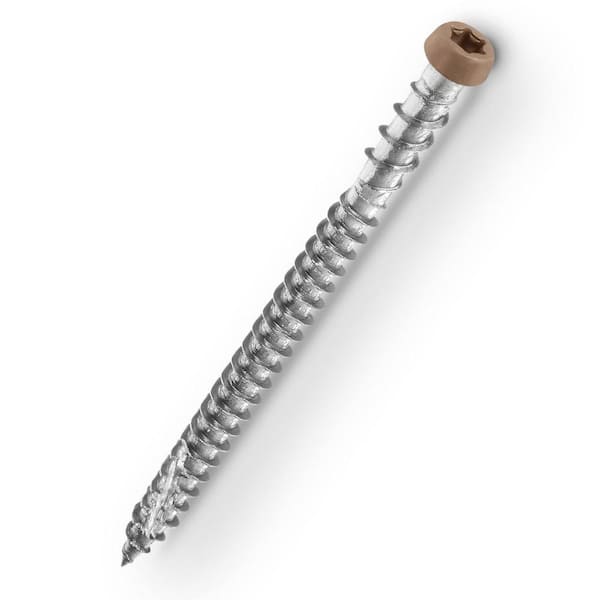 NewTechWood #10 x 2-1/2 in. Stainless Steel Star Drive Flat Undercut Composite Deck Screw Peruvian in Teak (100-Pack)