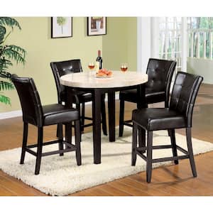 Culligan 26 in. Espresso Leatherette Counter Height Chair (Set of 2)
