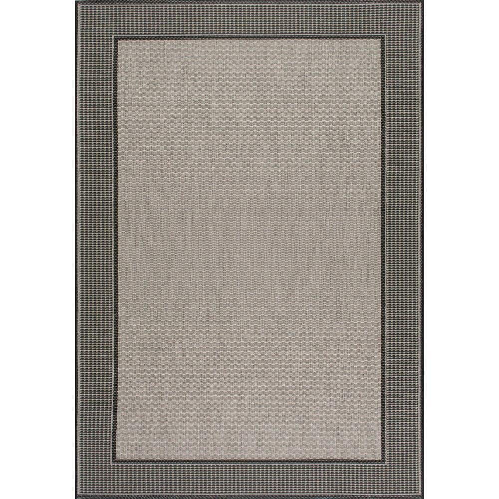 Slate Gray Easy-Care Synthetic Rectangular Accent Rug, 2' x 3'