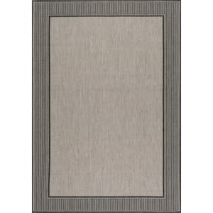 Gris Gray Doormat 3 ft. x 5 ft. Indoor/Outdoor Patio Area Rug