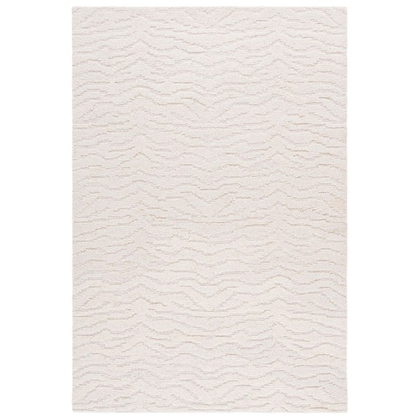 Harvest 9 ft. x 12 ft. Ivory Wavy High-Low Area Rug