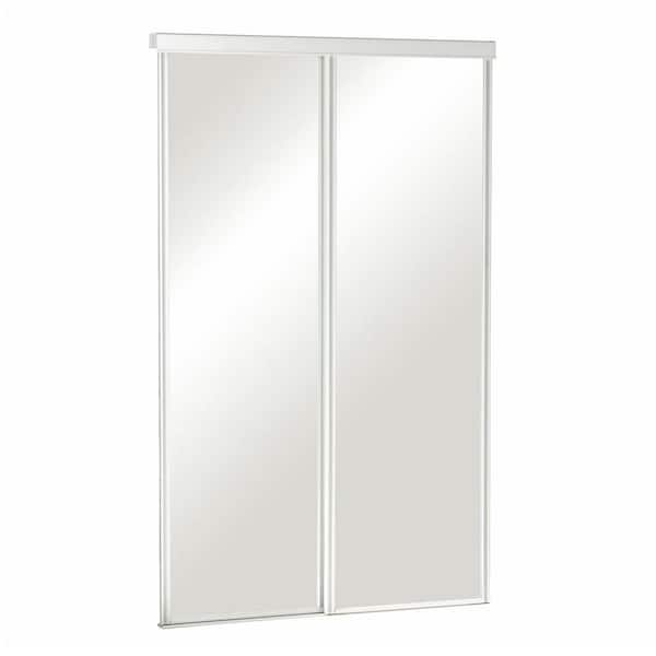 Pinecroft 60 In X 80 Mirror, Mirrored French Closet Doors Home Depot