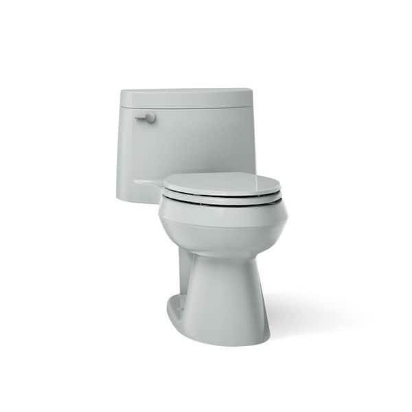 Cimarron 12 in. 1-Piece 1.28 GPF Single Flush Elongated Toilet in Ice Grey (Seat Included)