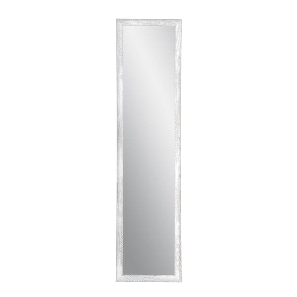 BrandtWorks 13 in. W x 68 in. H Rectangle Framed Gray and White Mirror