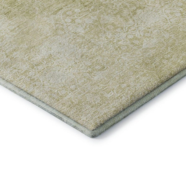 Mayfield Premium Machine Washable Abstract AMF1763 Wheat 10 ft. x 14 ft. Area Rug