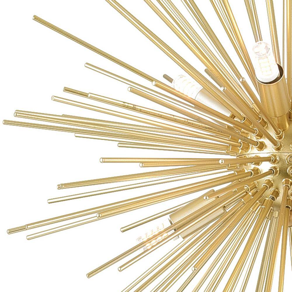 Savannah 16" Gold Leaf Metal Sputnik Chandelier