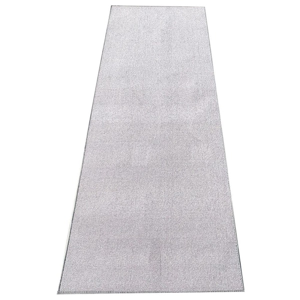 PLAYA RUG Solid Gray 26 in. W x 12 ft. L Runner Rug/Stair Runner 26.4 sq. ft.