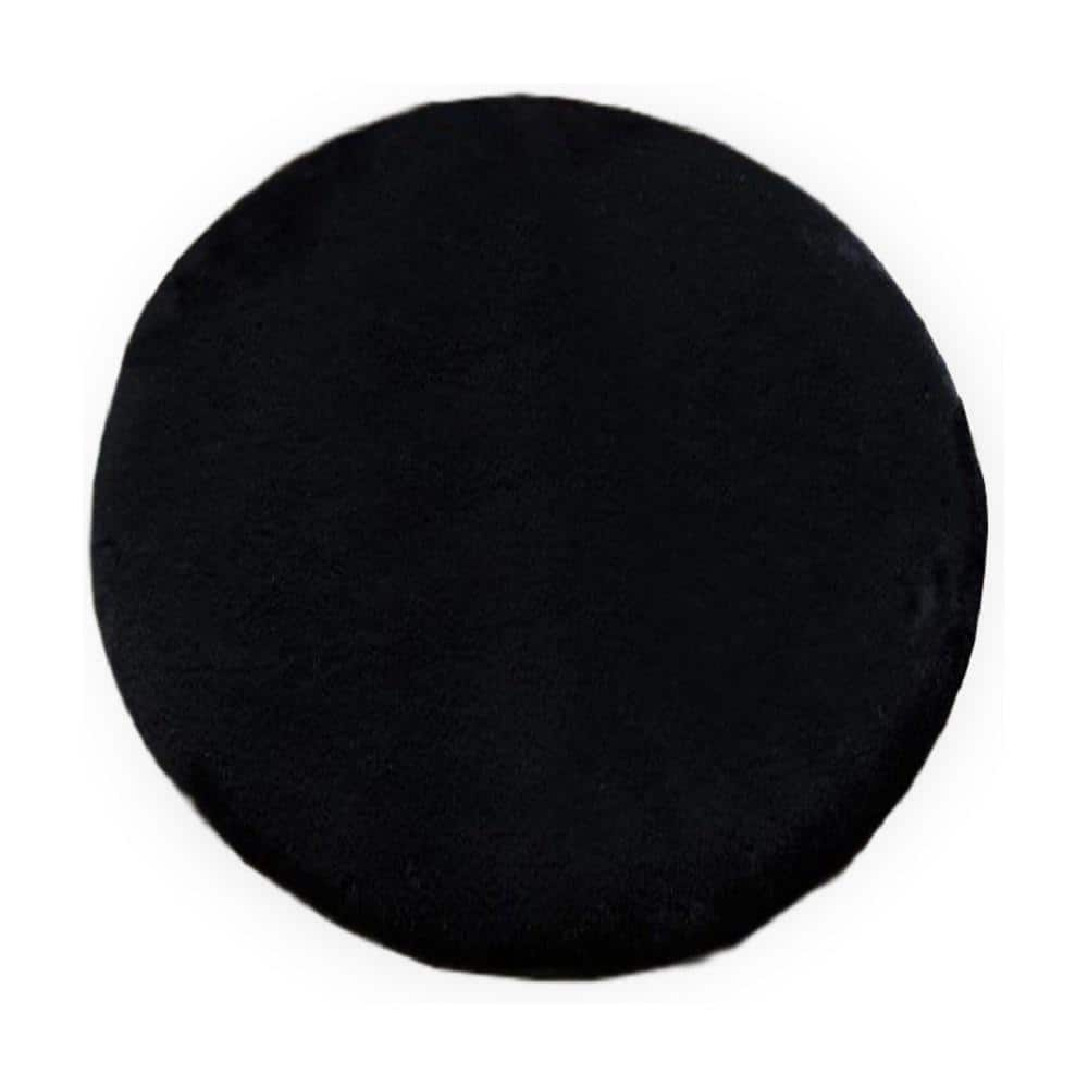 Mmlior Black 3 ft. x 3 ft. Soft Faux Rabbit Fur Round Area Rug -  Latepis, TMBRO33