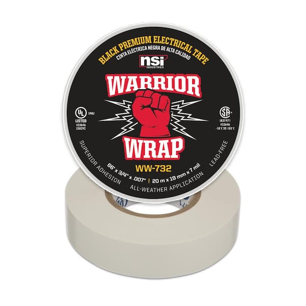 Unbranded WarriorWrap Premium 3/4 in. x 66 ft. 7 mil Vinyl Electrical Tape, White