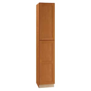 Newport 18 in. W x 24 in. D x 90 in. H Assembled Plywood Pantry Kitchen Cabinet in Cinnamon with Soft Close RH