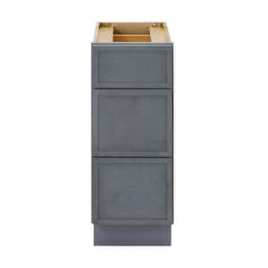 12 in. W x 21 in. D x 32.5 in. H 3-Drawers Bath Vanity Cabinet Only in Smoky Gray