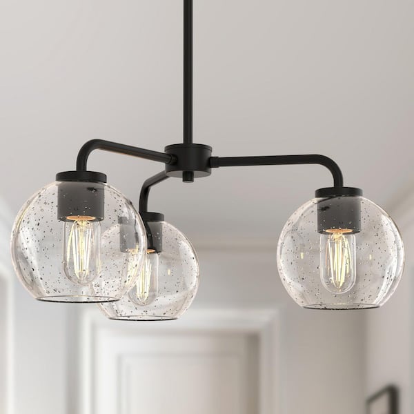 5.5 in. Clear Seeded Glass Globe Vanity Shade with 1 in. Neckless Fitter for Pendant,Chanderlier,Wall Light,Vanity Light