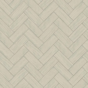 Kaliko Green Wood Herringbone Wallpaper