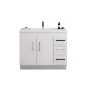 Elsa 42 in. W Bath Vanity in High Gloss White with Reinforced Acrylic Vanity Top in White with White Basin