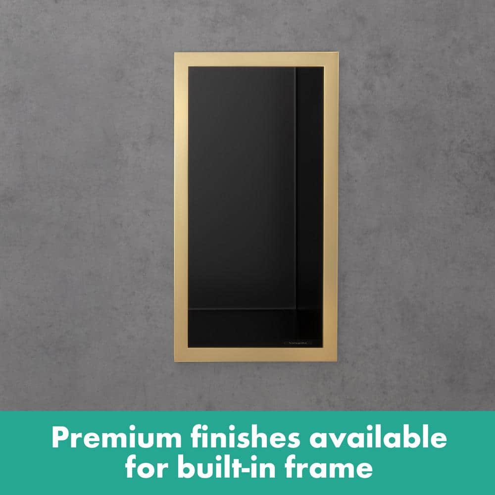 Matte Black Stainless Steel Wall Niche with Design Frame